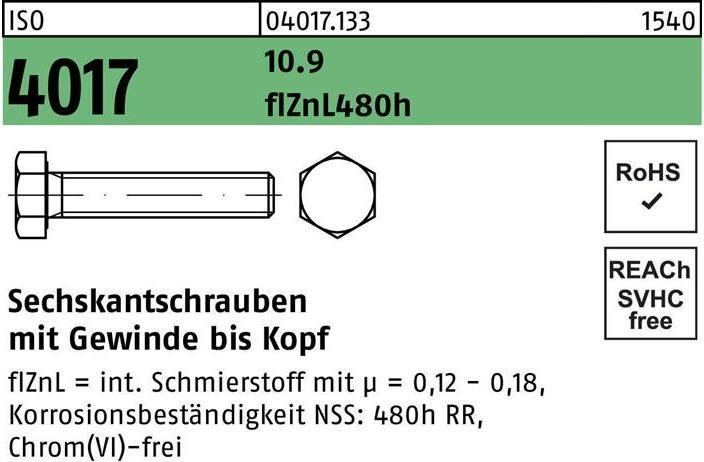 Produktbild Bufab Sechskantschraube ISO 4017 VG M 8 x 60 10.9 zinklamellenbesch. (200 Schrauben pro Stück)
