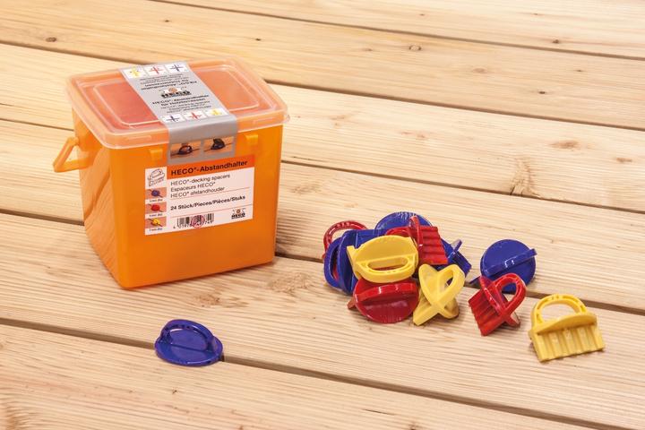 Productafbeelding Heco Afstandhouderset voor terrasplanken 3-5-7 mm 24 stuks ( 49774 ) in kunststof doos (24x)
