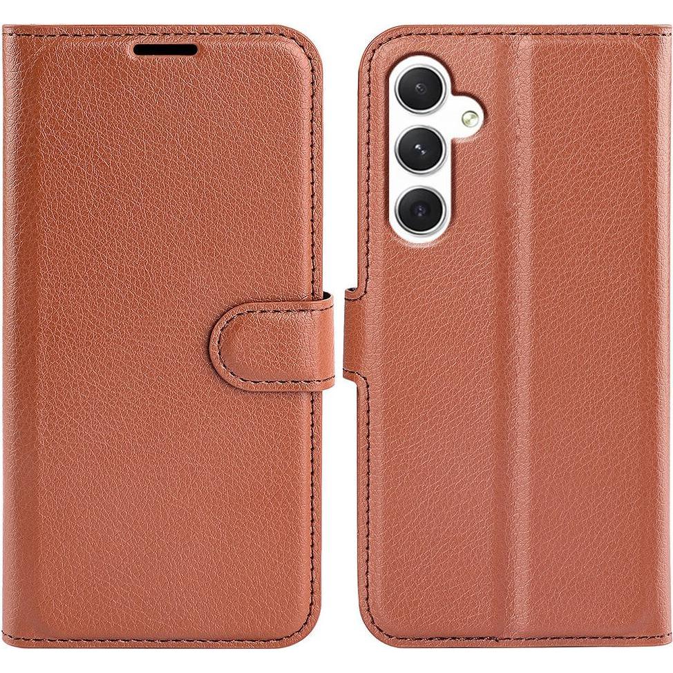 Cover-Discount Leder Etui Hülle braun (Samsung Galaxy S24+), Smartphone Hülle, Braun