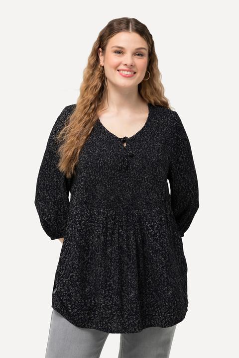 Produktbild Ulla Popken Smokbluse, Punkte, A-Linie, Rundhals, 3/4-Arm (50, 52)