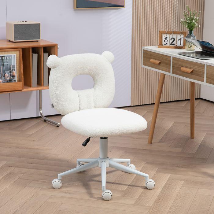 Image du produit Swisshandel24 Chaise de bureau, supporte jusqu'à 120 kg, tissu non tissé, blanc (44 - 54 cm)