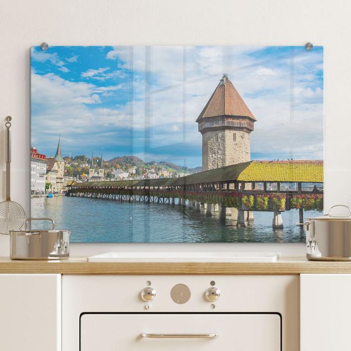 Immagine prodotto Trenddeko Ponte di legno a Lucerna (40 x 60 cm)