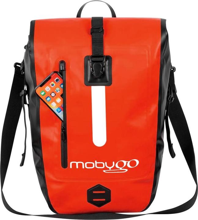 Immagine prodotto Mobygo Borsa impermeabile per bicicletta CB25L, rosso (27 l, Borsa portapacchi)