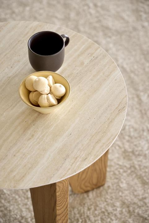 Actual product image AC Design Dockland-Beistelltisch Alea-Stoff grün 61, Basis (Ø 50 x 50 cm)