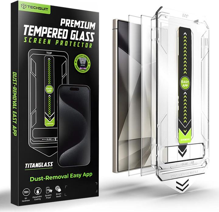 Techsuit TitanGlass CrystalHD (2 pack) (2 Stück, Samsung Galaxy S24 Ultra)