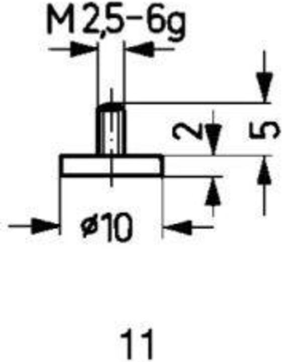 Image du produit Käfer Élément de mesure Ø 10 mm plan M2,5 carbure de tungstène adapté aux comparateurs à cadran