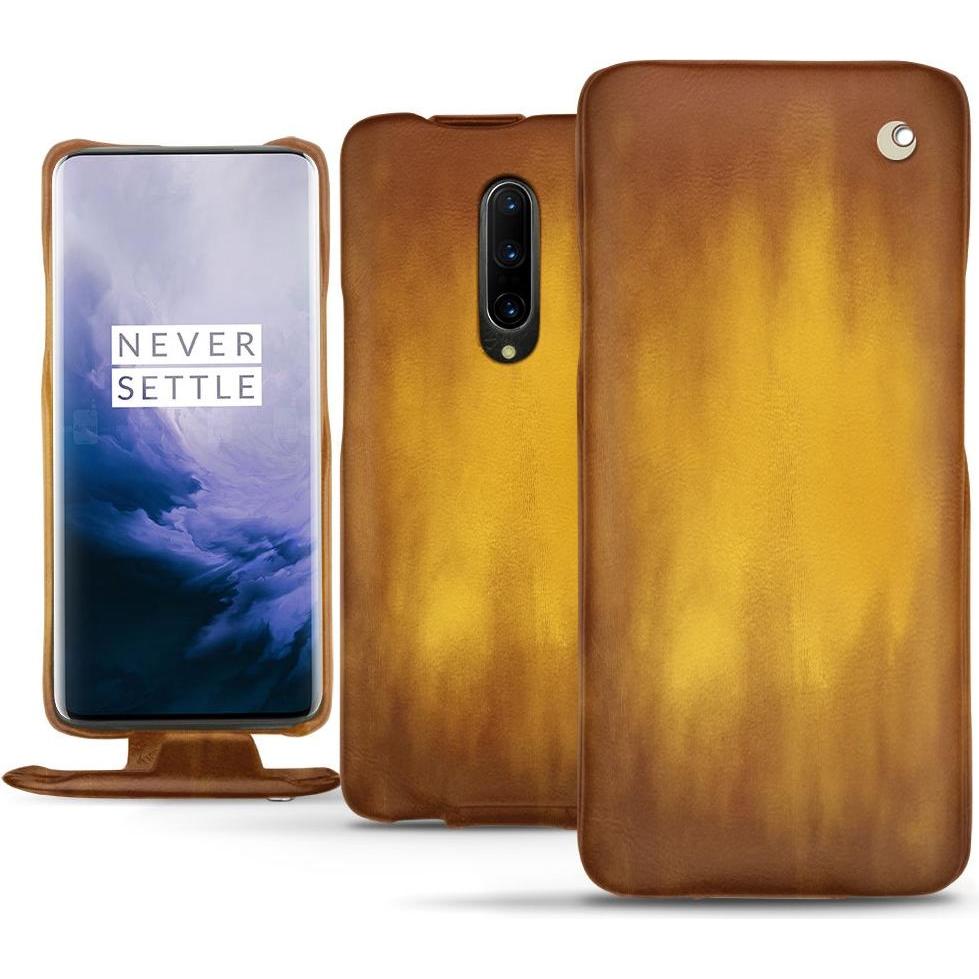 Thumbnail - Noreve Lederschutzhülle vertikal (OnePlus 7 Pro), Smartphone Hülle, Gold