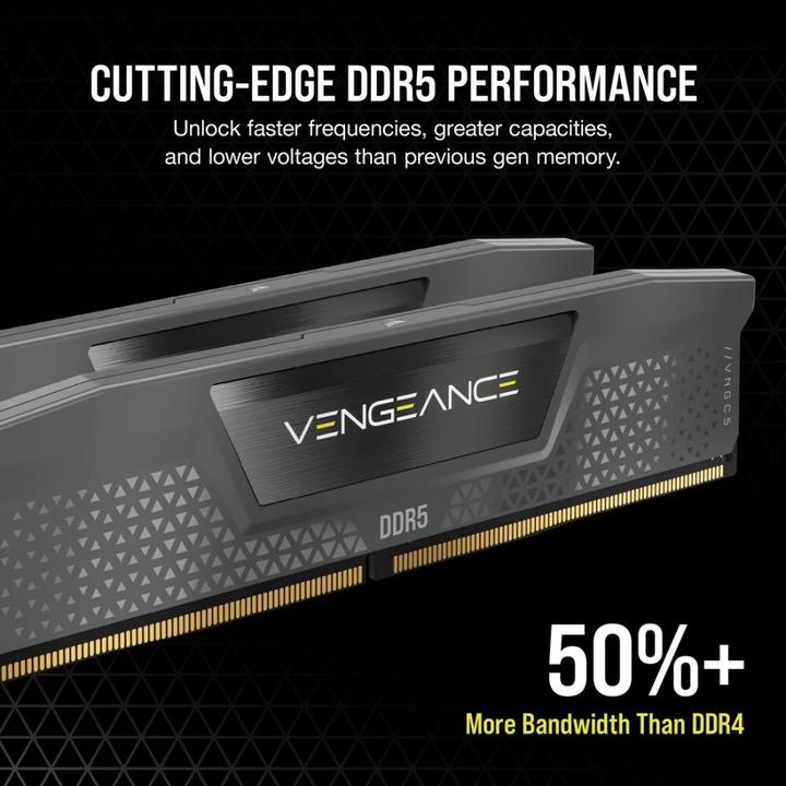 Produktbild Corsair DDR5, 6000MT/s 48GB 2x24GB DIMM, Unbuffered, 30-36-36-76, Std PMIC, AMD EXPO & Intel XMP, VENGEANCE (2 x 24GB, 4800 MHz, DDR5-RAM, DIMM)