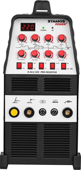 Produktbild Stamos WIG Schweissgerät Aluminium AC/DC Puls MMA 220 A Schlauchpaket 8 m 2T/4T