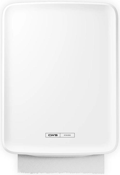 CWS Sensor towel dispenser PureLine plastic white automatic residual roll function, battery-operated
