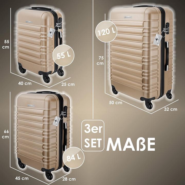 Actual product image Kesser 3-piece suitcase set (120 l)