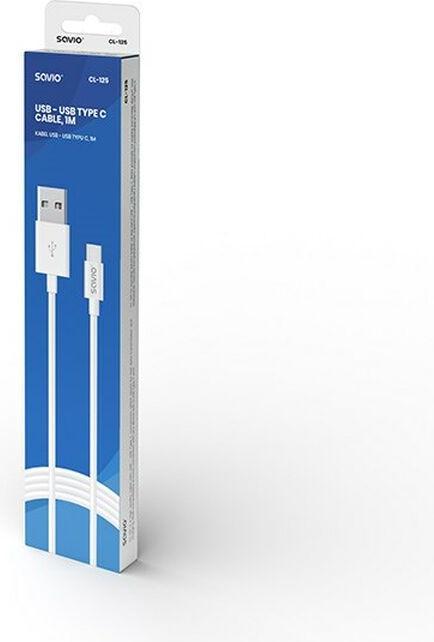 Actual product image Savio USB Cable - USB TYP-C 5A 1M CL-126 White (1 m, USB 2.0)