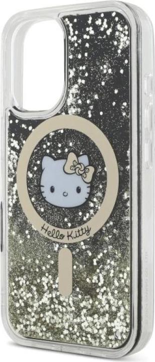 Produktbild Hello Kitty HKHMP16SLGDIK iPhone 16 6.1" czarny złoty/black gold hardcase Liquid Glitter Fever MagS (Apple iPhone 16)
