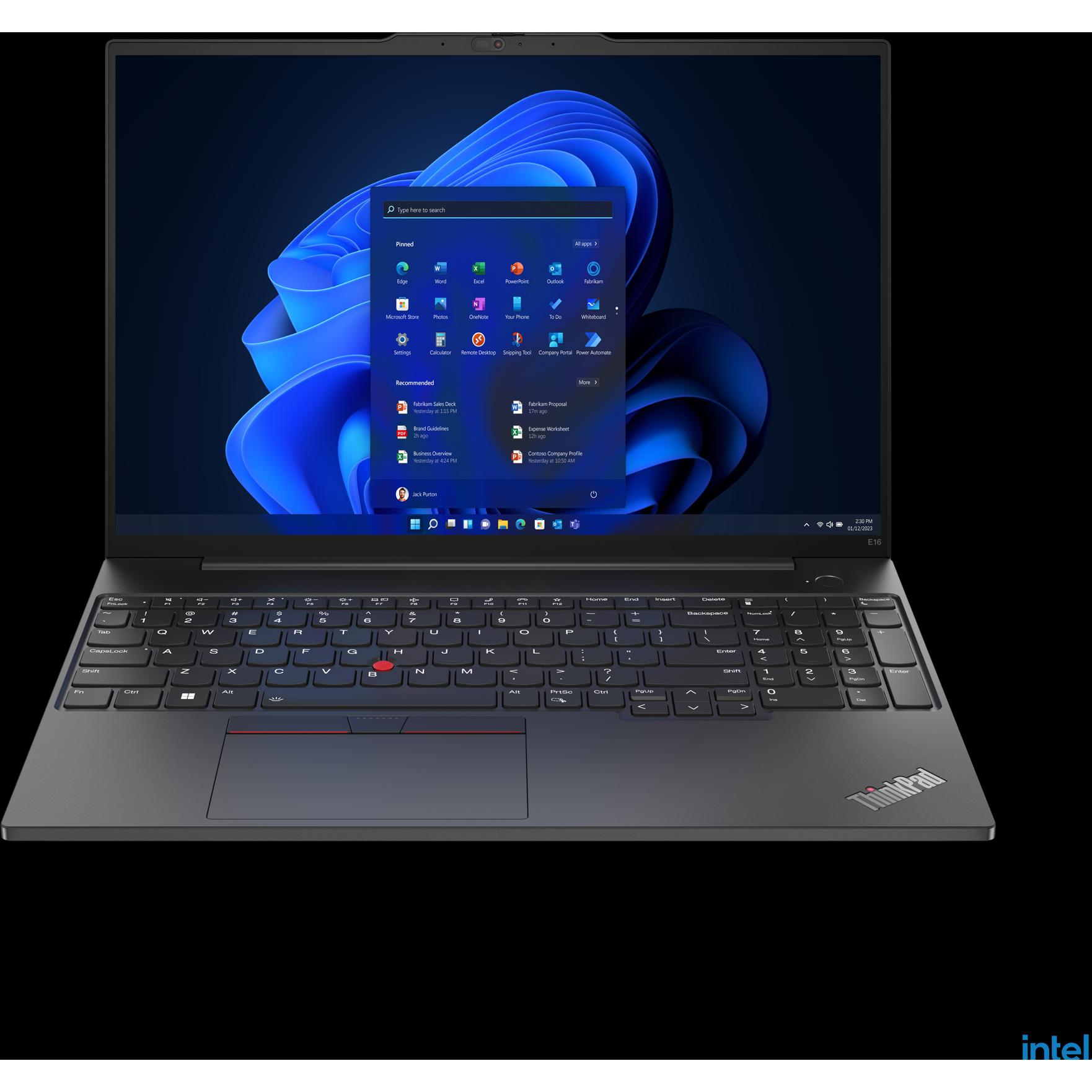 Lenovo ThinkPad E16 Gen 1 (16", Intel Core i5-1335U, 8 GB, 256 GB, DE), Notebook, Schwarz