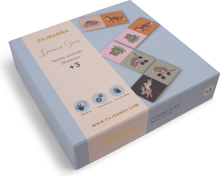 Actual product image Filibabba Domino game - Nordic animals (Dutch, English)