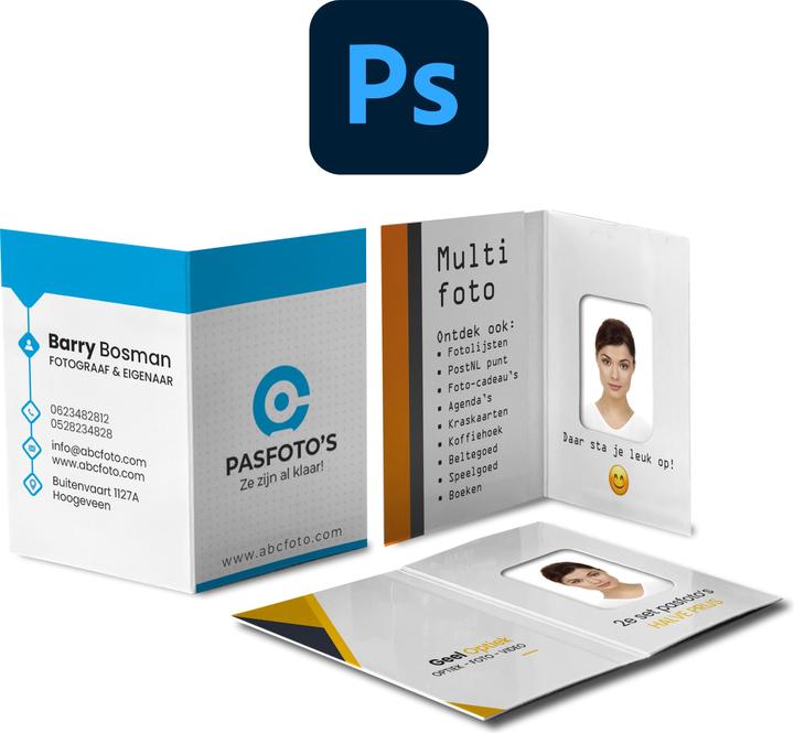 Actual product image Benel Passport photo folder white with picture 1000 pcs.