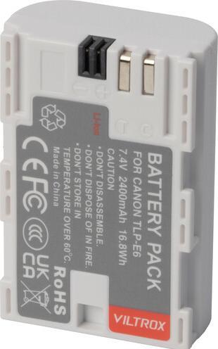Actual product image Viltrox TLP E6 Battery ( LP E6 ) TYPE C 2400MAH for Canon Camera (Camera battery)