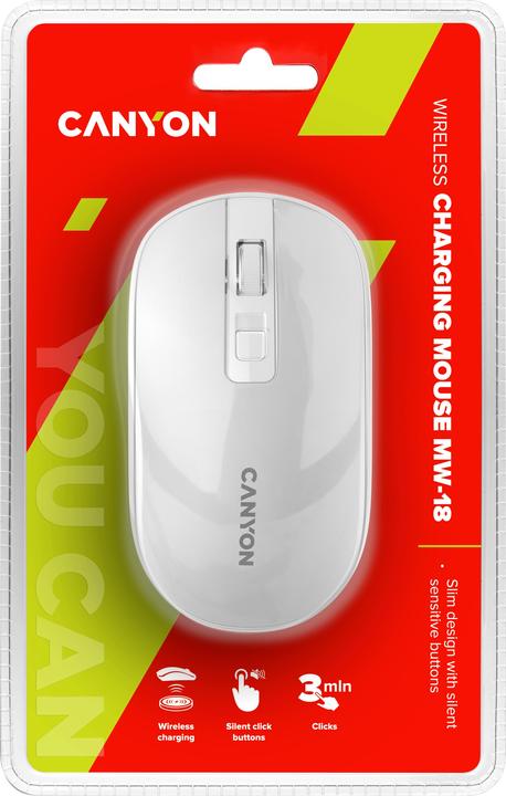 Produktbild Canyon Maus MW-18 Wireless rechargeable silent Pixart pearl (Kabellos)