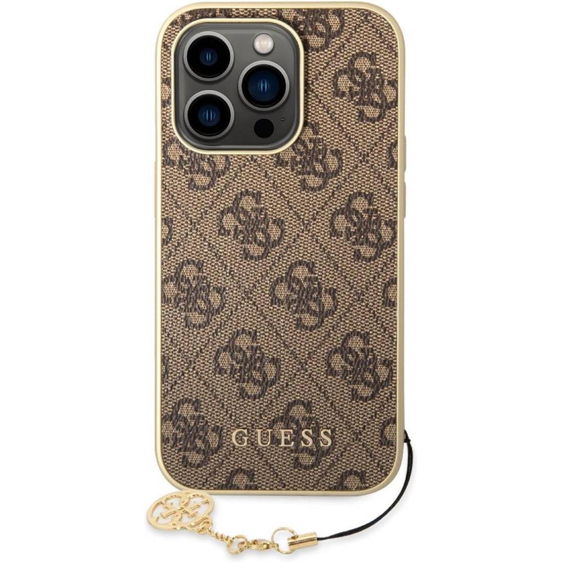 Thumbnail - Guess GUHCP14LGF4GBR iPhone 14 Pro 6,1" brązowy/brown hardcase 4G Charms Collection (Apple iPhone 14 Pro), Smartphone Hü...