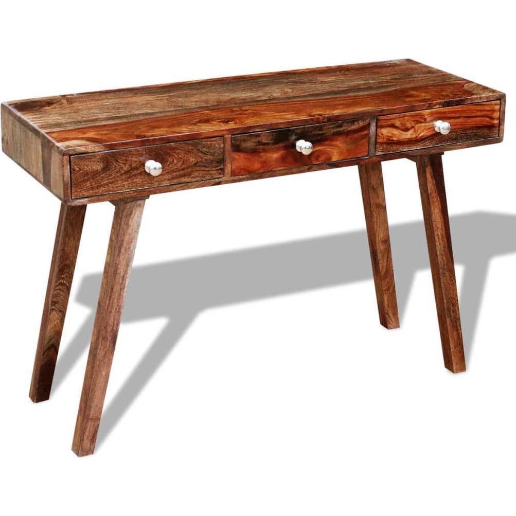 VidaXL, Konsolentisch, Konsolentisch mit 3 Schubladen 76 cm Massivholz