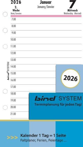 Bind Kalendereinlage 2026 A6 (A6, 1 jour / 1 page)