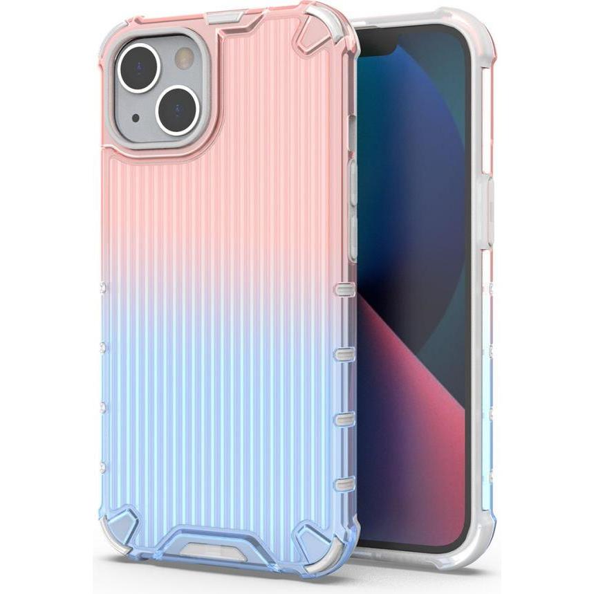 Hurtel Ombre Protect Case für iPhone 14 rosa und blaue gepanzerte Hülle (Apple iPhone 14), Smartphone Hülle, Pink