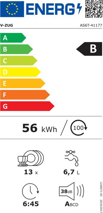 Energy Label V-ZUG AdoraSinks V6000 VGBO