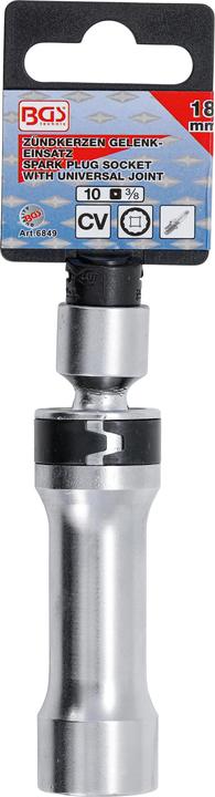 Actual product image BGS Spark Plug Socket, 12-point, with Retaining Spring | 10 mm (3/8") Drive | 18 mm