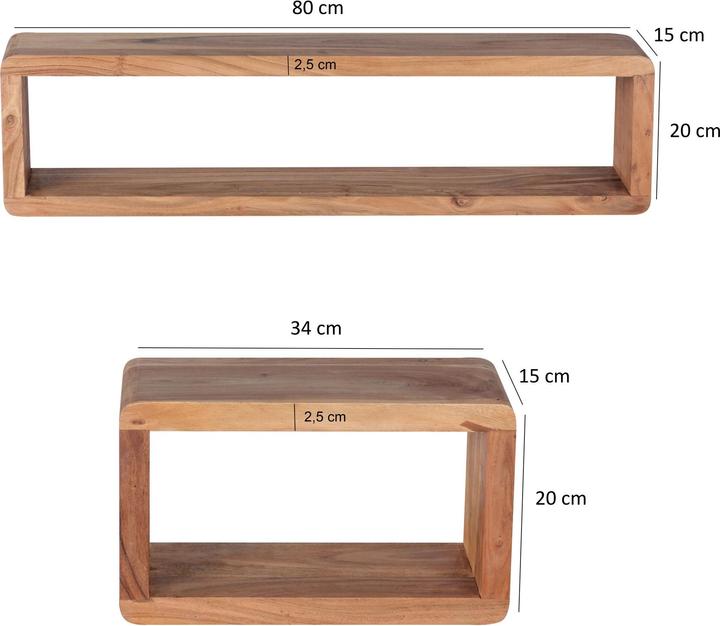 Produktbild Wohnling Boha (80 x 15 x 20 cm, 34 x 15 x 20 cm)