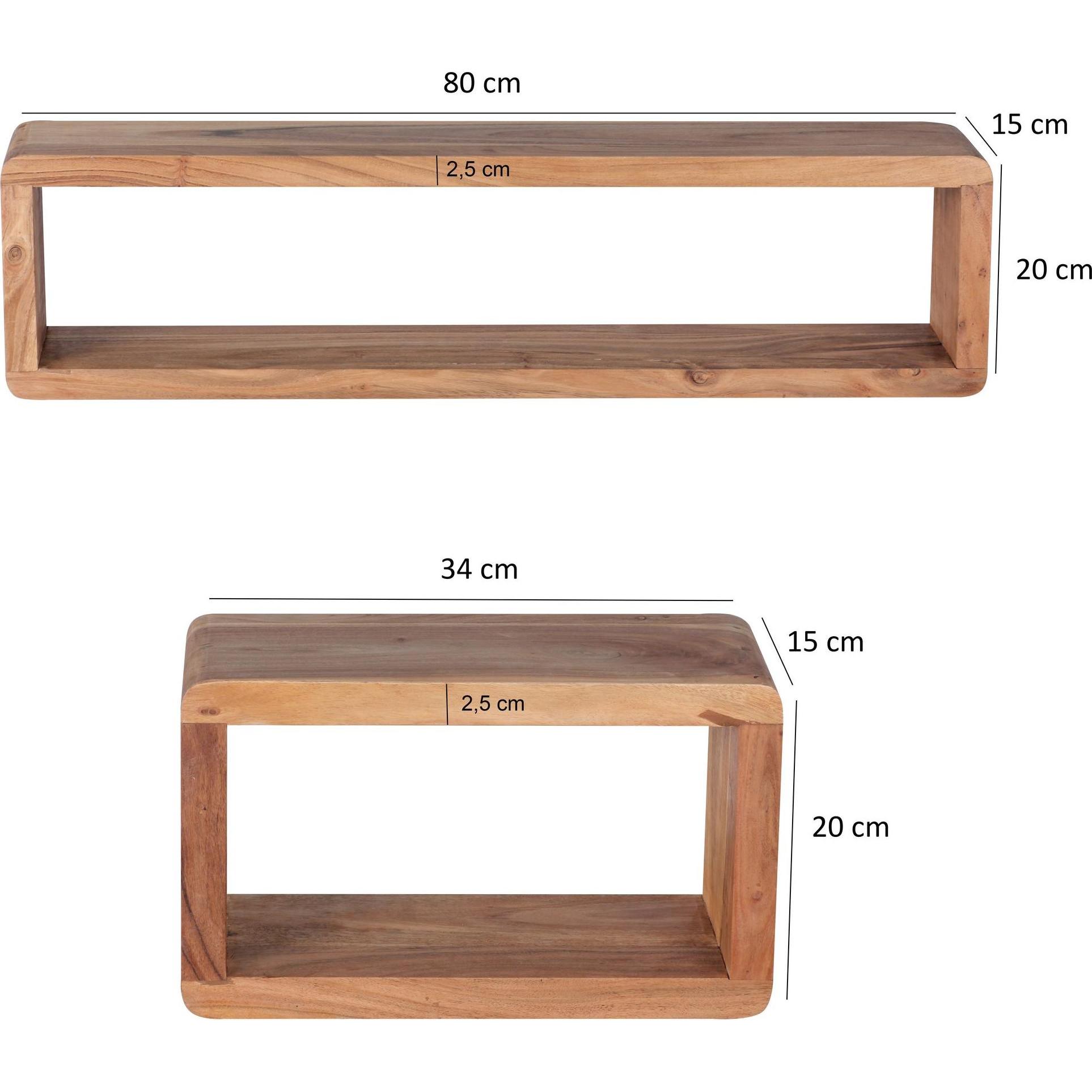 Thumbnail - Wohnling, Regal, Boha (80 x 15 x 20 cm, 34 x 15 x 20 cm)