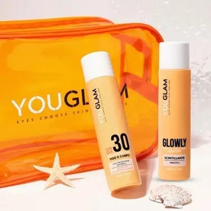 Image du produit You Glam Kit solaire Youglam avec protection solaire 30 et après-soleil Glowly dans un coffret de beauté (Crème solaire, SPF 30)