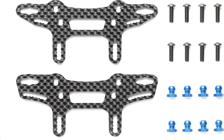 Produktbild Tamiya XM-01 Carbon Dämpferbrücken-Set Vo./Hi.