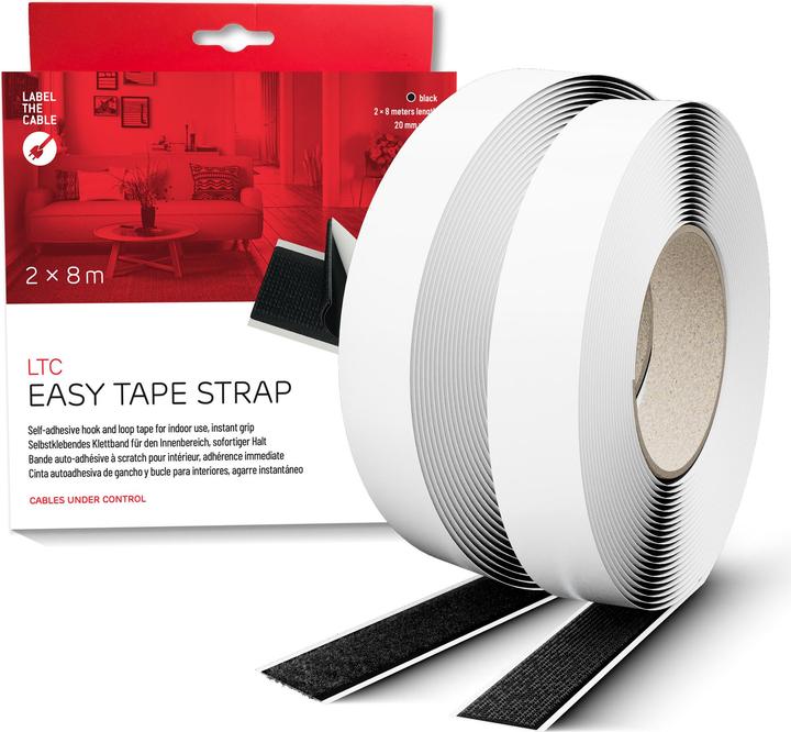 Image du produit Label-the-cable LTC Klettrolle Easy Tape Strap 8mx20mm Bündeln&Ordnen schw (20 mm)