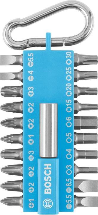 Actual product image Bosch Zubehör 21-piece screwdriver bit set with snap-hook, light blue (Hexagon socket TX)