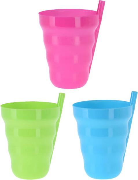 Beker met rietje, set van 3.