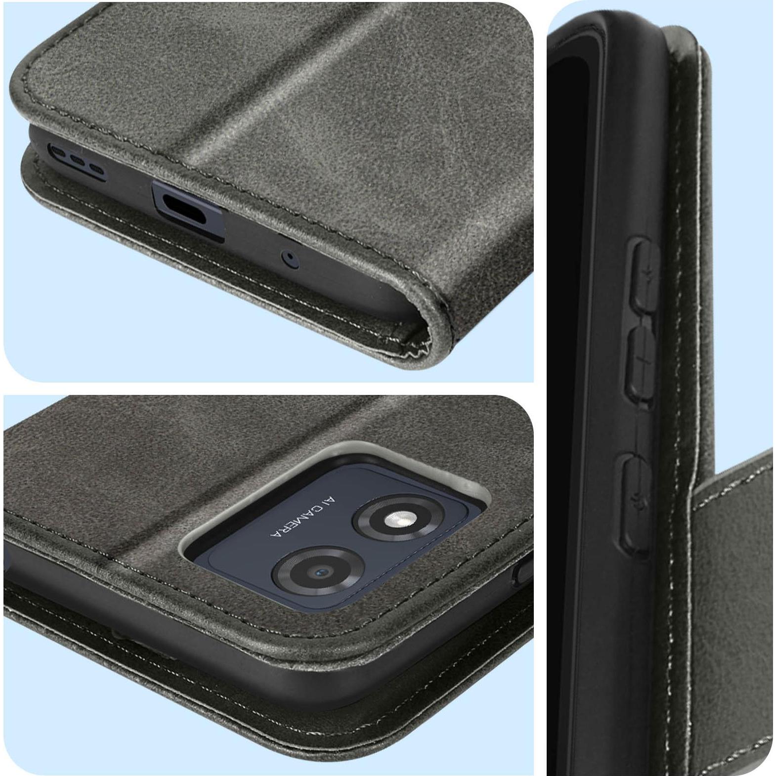 Avizar Luxus Series (Motorola Moto E13), Smartphone Hülle, Grau