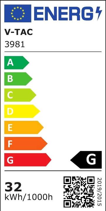 Energy Label V-TAC VT7050 32W LED Designer Double Long Hanging Lamp Triac Dimmable White 3000K (2100 lm)