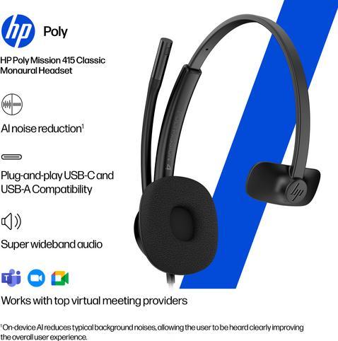 Image du produit HP Poly Mission 4xx (Filaire, USB-A, USB-C, Les équipes Microsoft)
