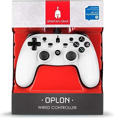 Spartan Gear Controller PS3 Oplon cablato bianco compatibile con PC