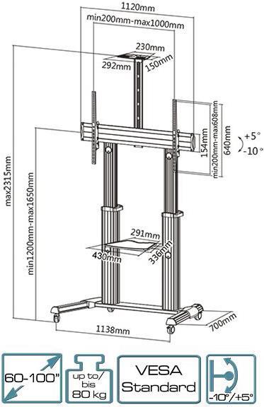 Actual product image myWall Hp 102 L (80 kg, 60" - 100")