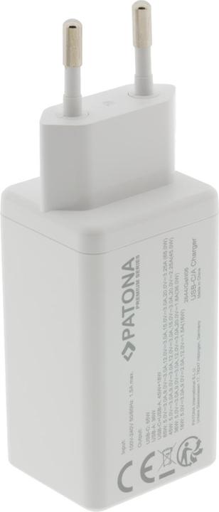 Actual product image Patona GaN PD 65W USB-C + USB-A white (65 W, 2 ports)