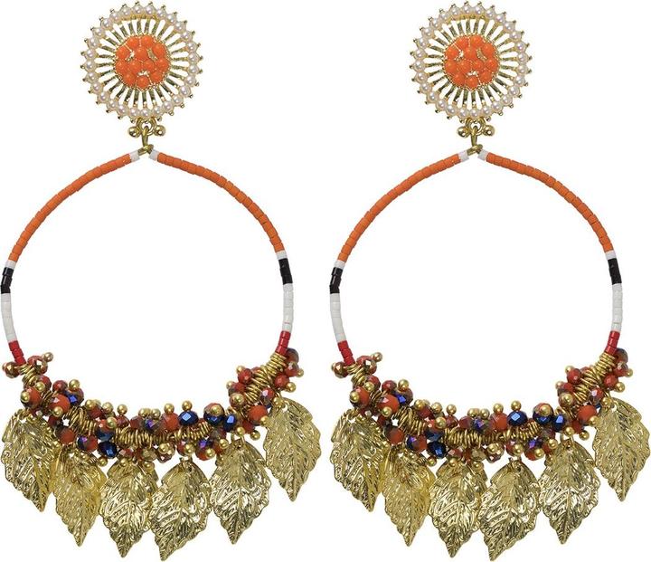 Immagine prodotto Uzurii Amazon Maria Orecchini a cerchio arancioni (Argento 925)