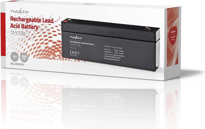 Produktbild Nedis Wiederaufladbare Blei-Säure-Batterie - Wiederaufladbar - 12 V - 2000 mAh - 178 mm - 34 mm - (12 V, 2 Ah)
