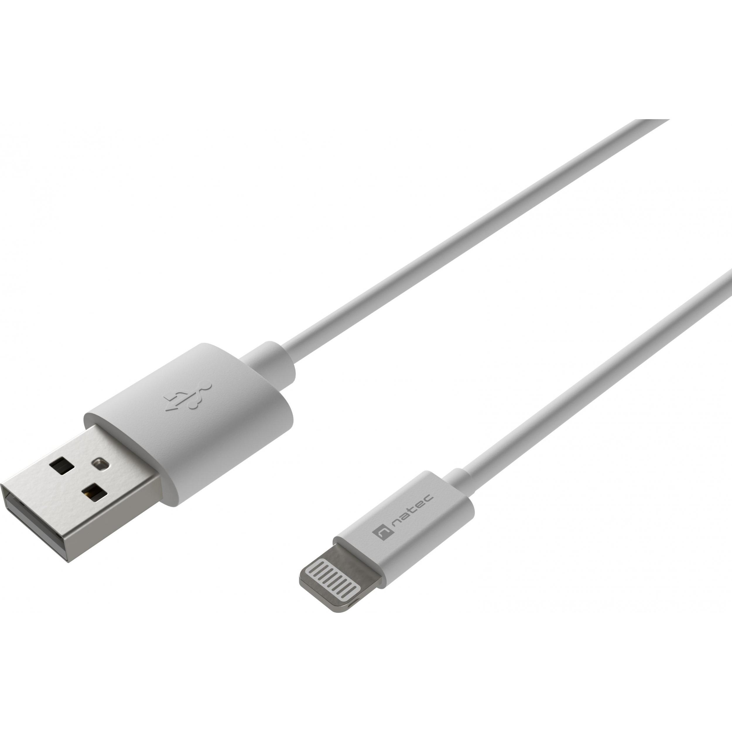 Genesis Kabel USB USB-A - Lightning Biały (NKA-2148) (1 m, USB 2.0), USB Kabel