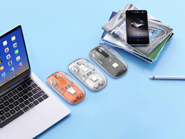 Actual product image Manhattan MH Transparent 4D mouse, Black (Wireless)