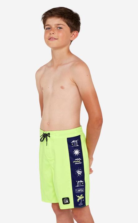 Produktbild Olaian Boardshorts Surfen Jungen 900 Band gelb (140)