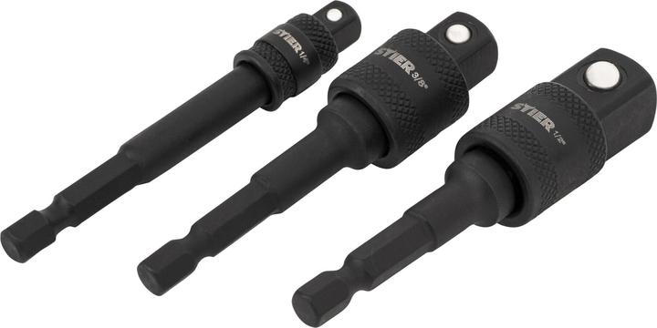 Image du produit Stier Jeu de douilles adaptatrices 1/4" + 3/8" + 1/2" (10 mm, 18 mm)