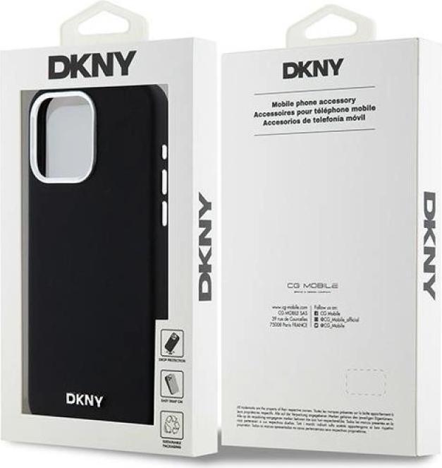 Actual product image DKNY DKHMP15XSMCHLK iPhone 15 Pro Max 6.7" czarny/black hardcase Liquid Silicone Small Metal Logo Ma (Apple iPhone 15 Pro Max)
