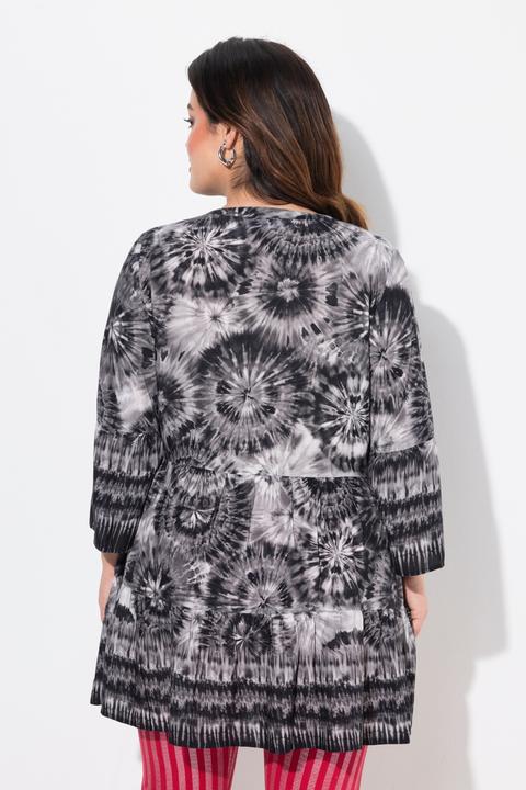 Actual product image Angel of Style Buttoned 3/4-Sleeve Floral Pattern Stand-Up Collar Tunic (50)