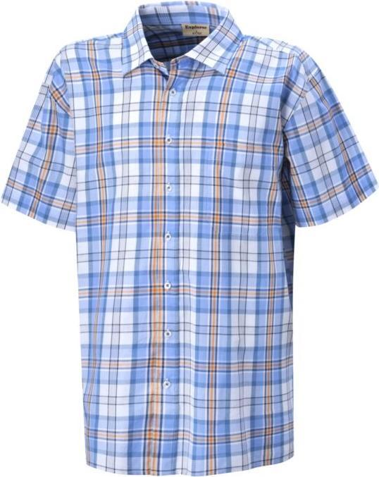 Immagine prodotto Explorer Herren Kurzarmhemd «Kariert», mit Brusttasche hellblau (S)